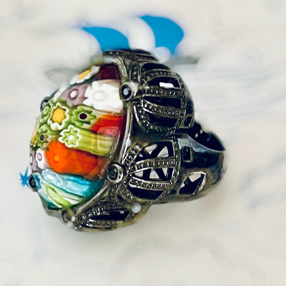 MURRANO GLASS RING/EARRINGS/NECKLACE SET - Picture 3 of 8